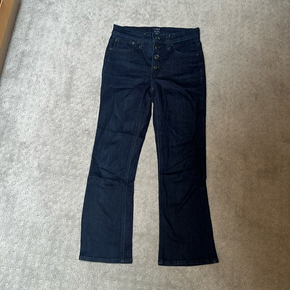 Jcrew high rise crop flare jeans